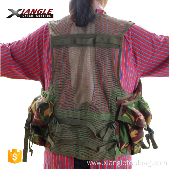 pouch zipper shoulder canvas electrician tool vest builder